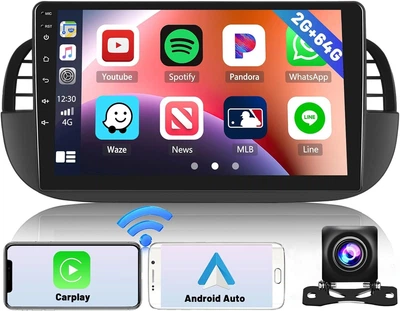 Штатная автомагнитола Hikity для FIAT 500 2007-2015 / 9" / Сенсорная / 2/64Гб / Android 13 / Apple CarPlay / Android Auto / Bluetooth / WI-FI / GPS / USB / 2DIN b5