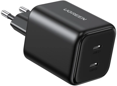 Мережевий зарядний пристрій Ugreen X526 2xUSB-C 45W GaN Fast Charger Black (UGR-65058)