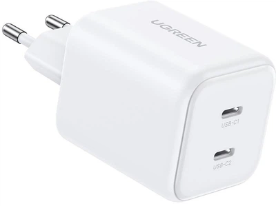 Сетевое зарядное устройство Ugreen X526 2xUSB-C 45W GaN Fast Charger White (UGR-65154)