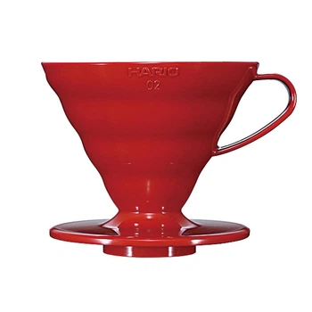 Пуровер HARIO V60 для заваривания кофе 02 (1-4 чашки) красный пластиковый