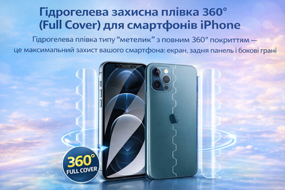 Протиударна гідрогелева плівка 360° (Full Cover) Mietubl для iPhone 15pro Max Глянцева самовідновлення