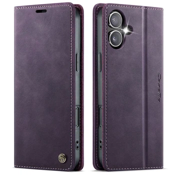 Чехол-книжка CaseMe RFID из нубука для iPhone 17 Фиолетовый