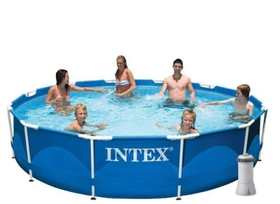 Бассейн каркасный Intex 212 NP круглый размер 366х76 см фильтр-насос 220-240 В объем 6503л. Blue (73473)