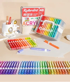 Набір акрилових маркерів 48 кольори Ruibrand , у кейсі, для малювання, скетчингу та декору, для будь-яких поверхонь