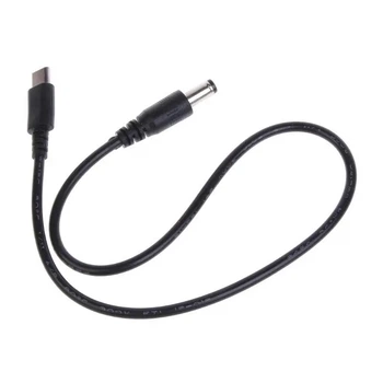 Кабель питания PD Type-C to DC 5.5x2.1mm (12V 3A Max), универсальный (Male to Male), 40mm, Black