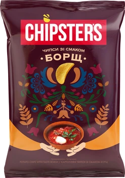 Чипси картопляні CHIPSTERS зі смаком&nbsp;борщ 100 г&nbsp;(4823127303160)