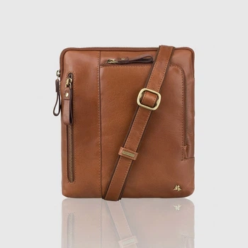 Чоловіча сумка-планшет шкіряна Visconti ML20 Roy Tan Руда (21х25х4 см)