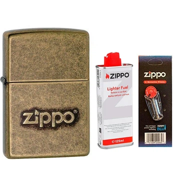 Комплект Zippo Запальничка 28994 + Бензин + Кремні у подарунок
