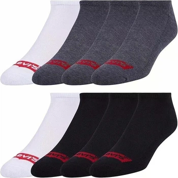 Комплект шкарпеток з контролем вологості 8 пар Levi's 8-Pack Superior Comfort Half Cushion Quarters Socks Color: Black/Grey/White US8-12 EU41-45 26-30см