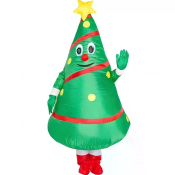 Надувной костюм Рождественская ёлка для взрослых с вентилятором — Christmas Tree, рост 150–190 см