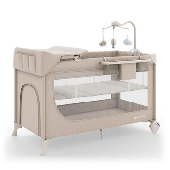 Кровать-манеж Kinderkraft Leody UP с пеленальным столиком Beige, 5902533930128