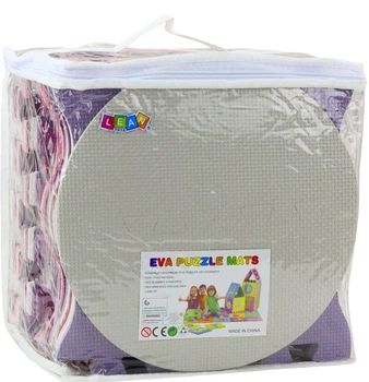 Mata-puzzle miękka kontrastowa edukacyjna Lean Toys Pianka EVA (Różowo-Fioletowe, 25 szt.) (5905991061618)