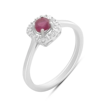 Срібна каблучка з натуральним рубіном 0.533ct, вага виробу 2,2 гр (2187851)