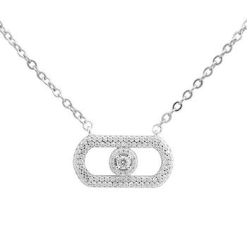 Серебряное колье с фианитами, вес изделия 3,97 гр (2209157)
