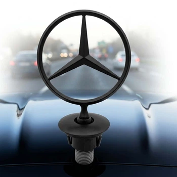 Емблема приціл на капот Mercedes-Benz Чорна Мат w124 (Рестайл) w210 w202 w203 w204 w221 w211 w212 w222 (OEM a2218800086)