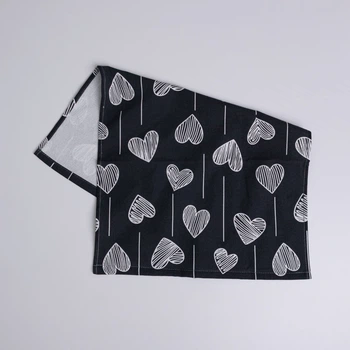 Махровое кухонное полотенце Сердечки 40х60 см 300г/м2 GM Textile (Черный)