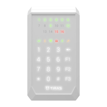 Сенсорная светодиодная клавиатура Tiras K-PAD16+ Белый NFC/Mifare до 1000 м 16 индикаторов зон (K-PAD16+)