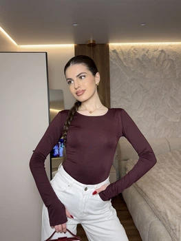 Жіночий базовий однотонний боді Uaclothes 42-44 Бордовий (like36088-165101349)