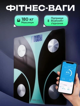 Умные смарт весы напольные с Bluetooth до 180 кг электронные напольные весы для измерения веса весы Мятный