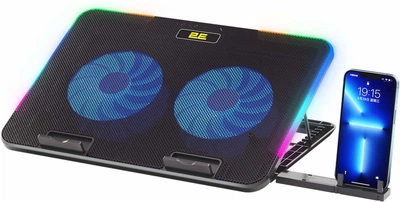 Охлаждающая подставка для ноутбука 2E Gaming CPG-001 V2 With Phone Holder RGB Black (2E-CPG-001V2)