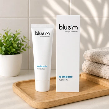 Зубна паста для зубів та імплантів BlueM Oxygen без фтору 75 мл — професійний догляд за яснами та ротовою порожниною