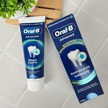 Зубна паста Oral-B Advanced Plaque Control з фторидом олова, проти зубного нальоту, 75 мл