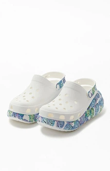 Крокси жіночі на платформі метелики Crocs Classic Crush Butterfly White 37 (EU 37-38) білі