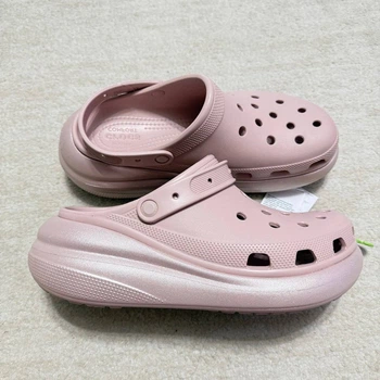 Крокси жіночі на платформі Crocs Classic Crush Shimmer Pink 38 (EU 38-39) рожеві