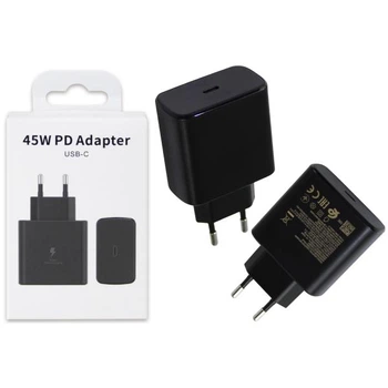 Сетевой зарядный устройство Sumsung 45 Вт PD Adapter No Logo Super Fast Charging 2.0 Черный