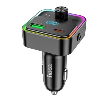 Автомобільний FM трансмітер модулятор HOCO E81 Fantasy Black PD30W QC30