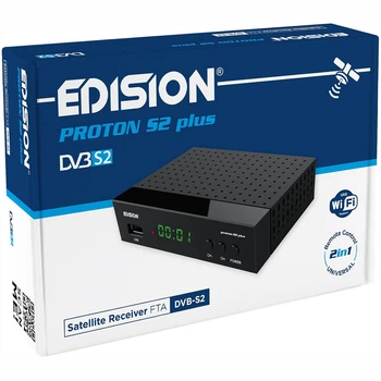 Спутниковый ресивер edision proton s2 plus dvb s2 fta usb wifi hdmi scart lan unicable full hd плеер черный - Уценка