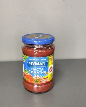Томатна паста ТМ "ЧУМАК" 300 г скло