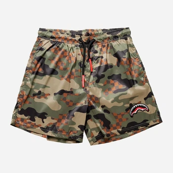 Шорти пляжні чоловічі Sprayground Camo Checkered SP047 M Зелені (800070323965)
