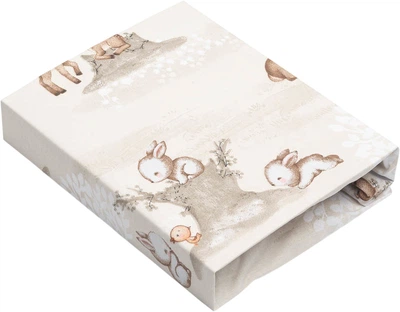 Prześcieradło dziecięce Sensillo Zagajnik 60x120 cm Beżowe (5908310398594)