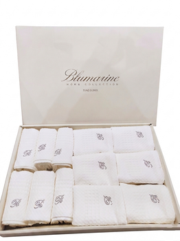 Набір вафельних рушників Blumarine Home Collection зі стразами 12 шт 35 на 70 см білий