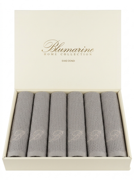 Набір вафельних рушників Blumarine Home Collection з вишивкою 6 шт 35 на 70 см сірий