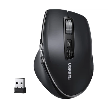 Миша бездротова безшумна UGREEN M751 Bluetooth + 2.4 ГГц, ергономічна, 6 кнопок, 5000 dpi Black