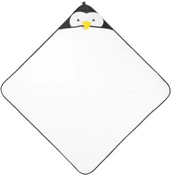 Ręcznik dziecięcy Sensillo Waterfriends z kapturem pingwin biały 100x100 cm (5902021526291)