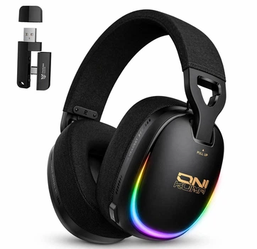 Игровые беспроводные наушники Onikuma GТ805I с 2.4G + Bluetooth, микрофоном, RGB-подсветкой, для ПК, PS4, PS5, телефона Black