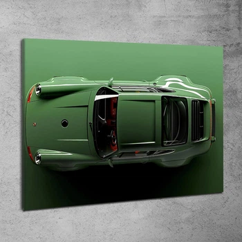 Картина з машиною Porsche 911 Green Dream - Декор для дому та в кімнату - 40х60 см