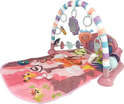 Mata dla niemowląt LEAN Toys z pianinkiem Różowa 8490 (5903802458794)