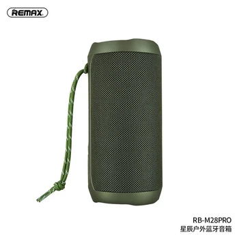 Портативная беспроводная Bluetooth-колонка REMAX RB-M28 PRO Star Series акустика с RGB-подсветкой и влагозащитой IPX7 |BT5.0, 8Wx2, TWS, AUX/TF, DSP, 3600mAh, 8h| Зеленый