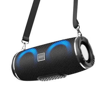 Портативная беспроводная Bluetooth колонка HOCO HC12 Sports акустика с RGB-подсветкой и влагозащитой IPX4 |BT5.0, 5W × 2, USB/AUX/TF/FM, 2h, 1200mAh| Черный