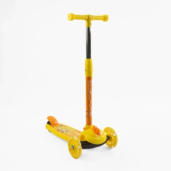 Самокат трехколесный Skyper CY-812 колеса PVC со светом съемный руль. Yellow and Orange (193697)