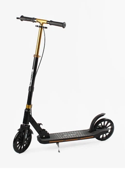 Дитячий самокат двоколісний Skyper TL-584 ручне гальмо колеса PU. Black and Gold (168922)