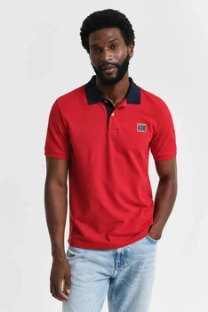 Чоловіче червоне поло CONTRAST SS POLO Gant S 2014023