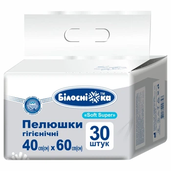 Пеленки гигиенические Білосніжка Soft Super 40х60 см 30 шт (4820180246793)