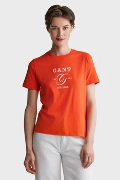 Жіноча помаранчева футболка REG GRAPHIC Gant S 4200563
