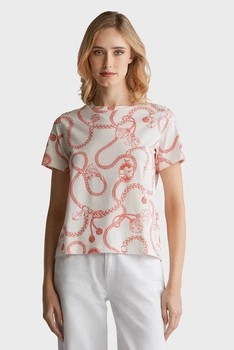 Жіноча біла футболка з візерунком REG SAILING PRINT SS T-SHIRT Gant S 4200587