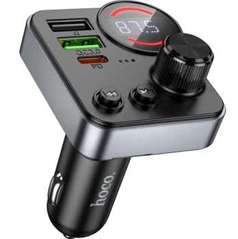 FM-трансмиттер Hoco E86 Alegria 48Вт 12-24В 3 порта USB черный